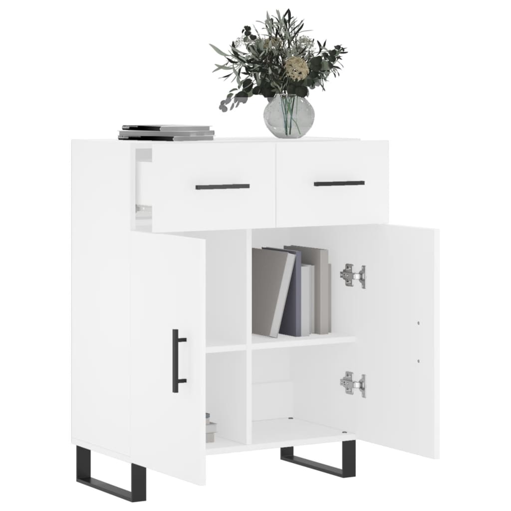 vidaXL Dressoir 69,5x34x90 cm bewerkt hout wit - Aashly