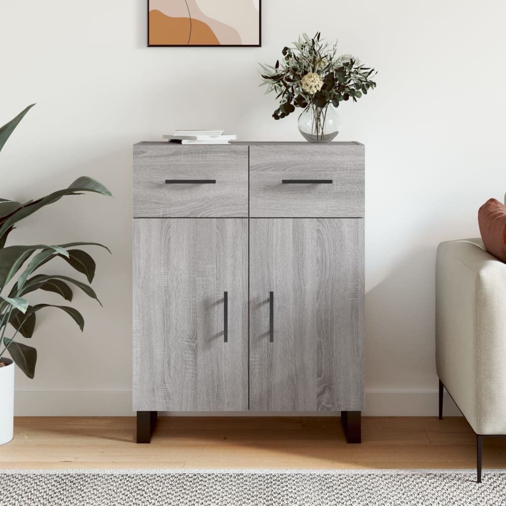 vidaXL Dressoir 69,5x34x90 cm bewerkt hout wit - Aashly