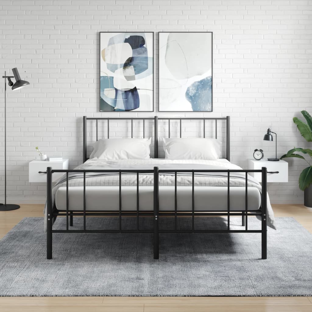vidaXL Nachtkastjes 2 st wandgemonteerd 35x35x20 cm hoogglans wit - Aashly