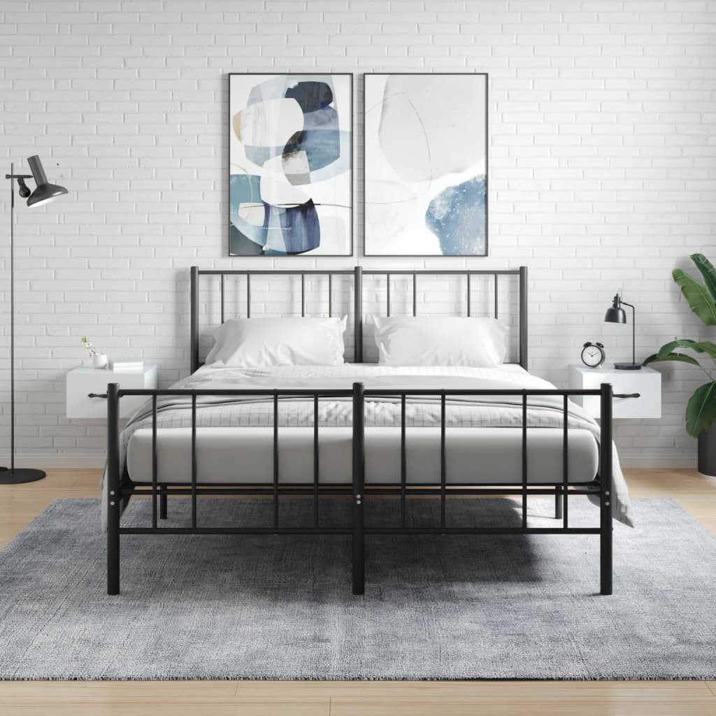 vidaXL Nachtkastjes 2 st wandgemonteerd 35x35x20 cm hoogglans wit - Aashly