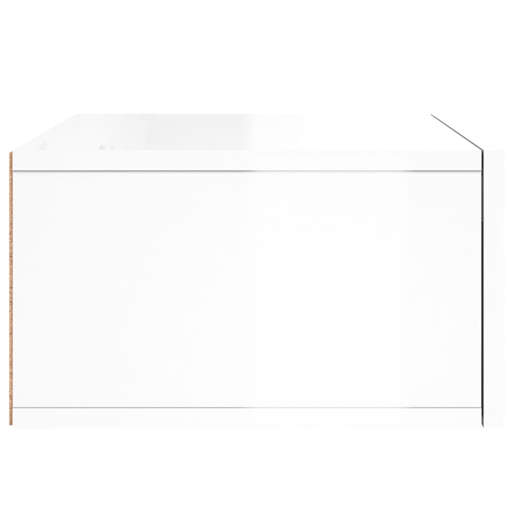 vidaXL Nachtkastjes 2 st wandgemonteerd 35x35x20 cm hoogglans wit - Aashly