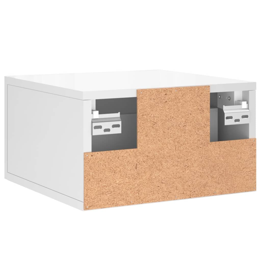 vidaXL Nachtkastjes 2 st wandgemonteerd 35x35x20 cm hoogglans wit - Aashly