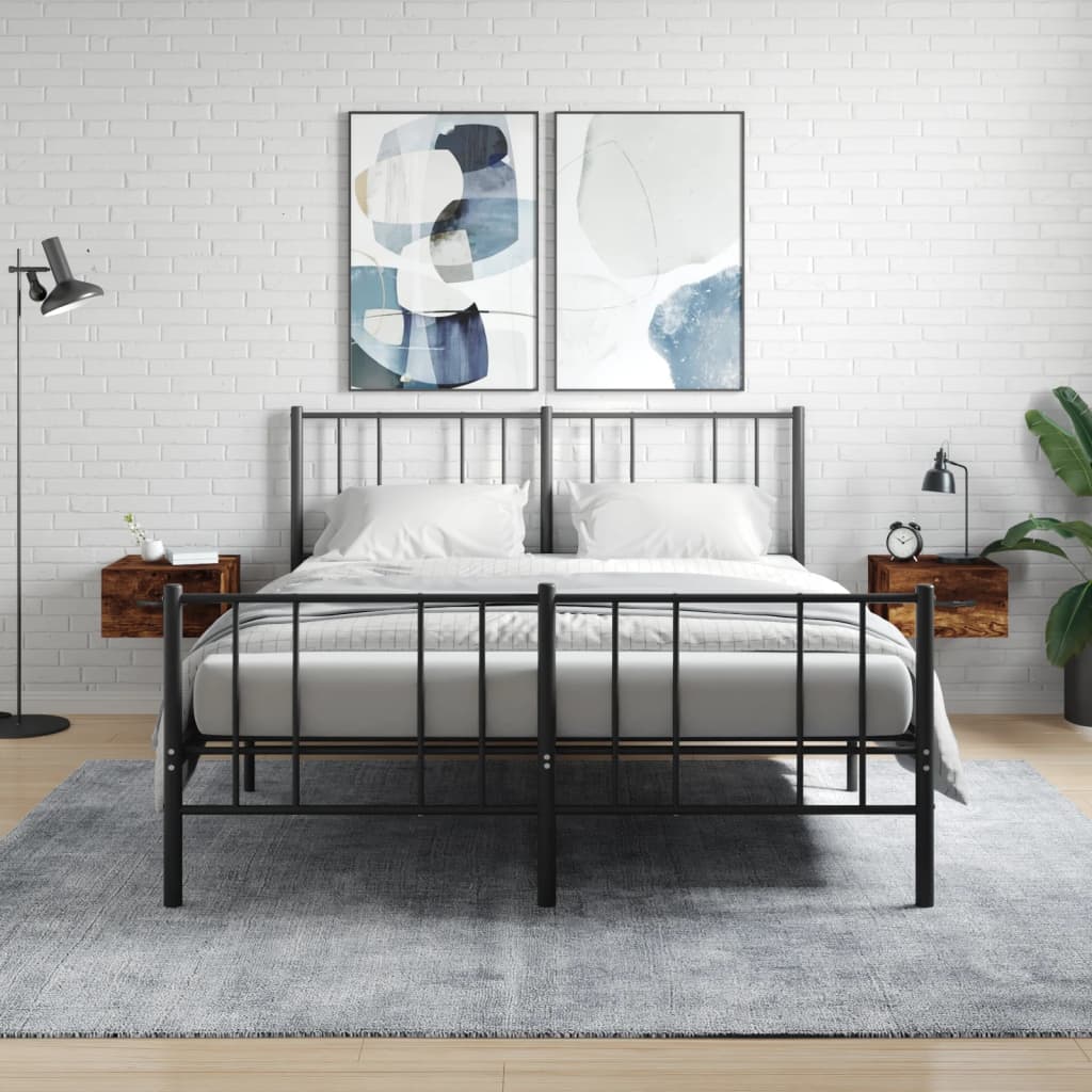 vidaXL Nachtkastjes 2 st wandgemonteerd 35x35x20 cm hoogglans wit - Aashly