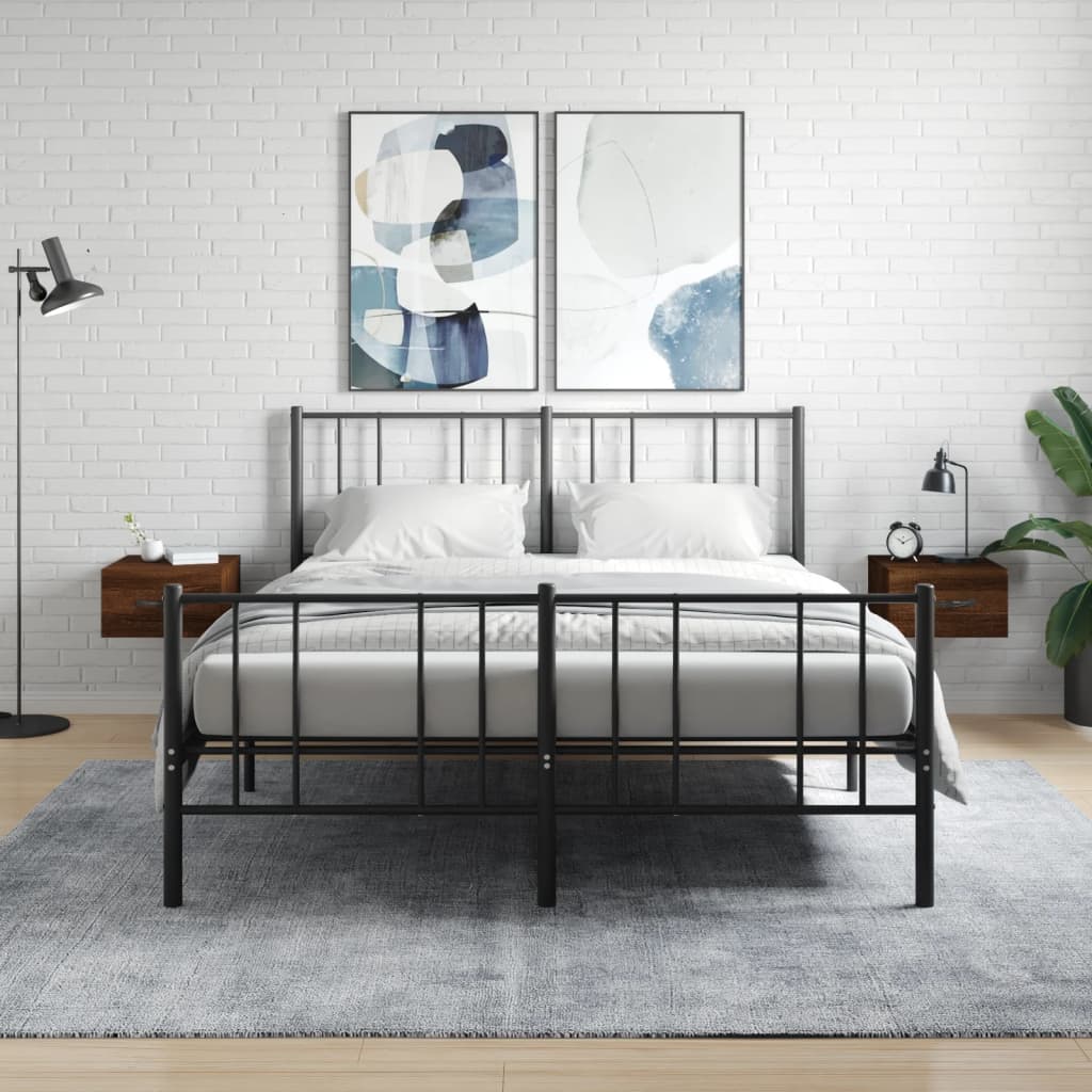 vidaXL Nachtkastjes 2 st wandgemonteerd 35x35x20 cm hoogglans wit - Aashly