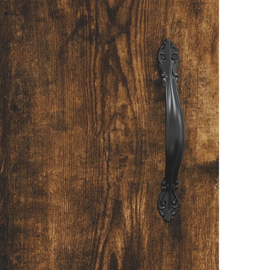 vidaXL Wandkast 34,5x34x90 cm bewerkt hout gerookt eikenkleurig - Aashly