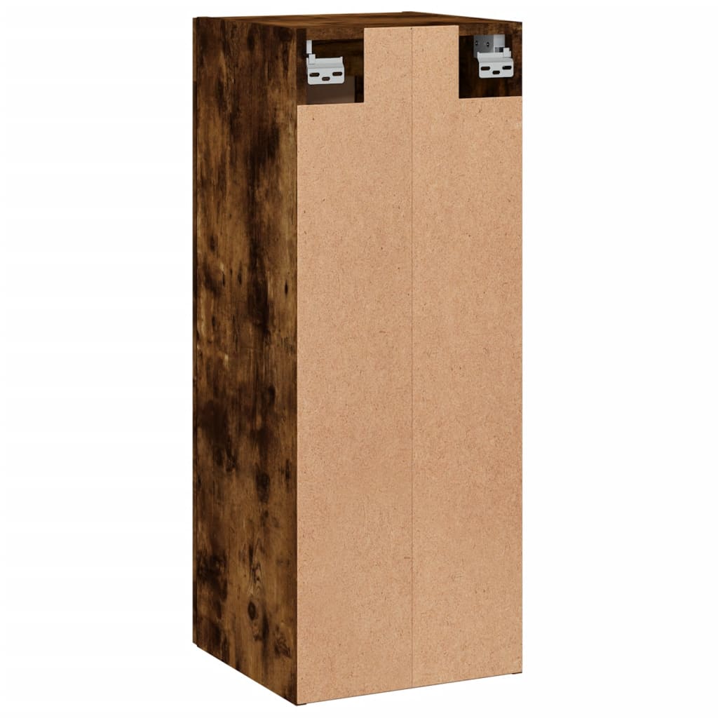 vidaXL Wandkast 34,5x34x90 cm bewerkt hout gerookt eikenkleurig - Aashly
