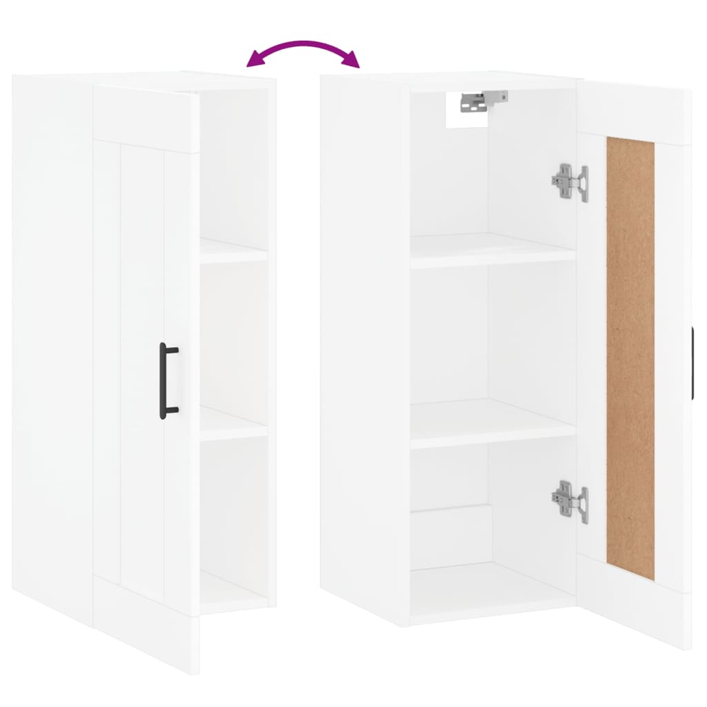 vidaXL Wall Cabinet 34.5x34x90 cm Finished Wood White