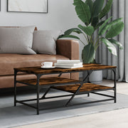 vidaXL Salontafel 100x49x40 cm bewerkt hout gerookt eikenkleurig