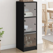 vidaXL Tall Cabinet with Glass Doors 35x37x109 cm White