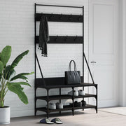 vidaXL Kledingrek met schoenenrek 100x40x184 cm zwart