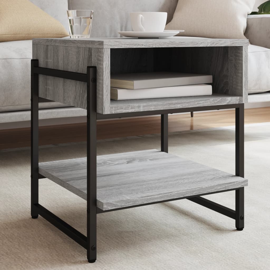 vidaXL Salontafel 40x40x45 cm bewerkt hout bruin eikenkleur