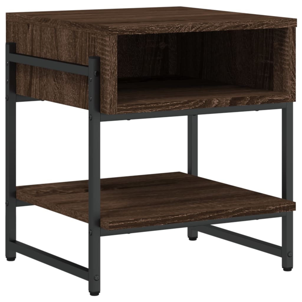 vidaXL Salontafel 40x40x45 cm bewerkt hout bruin eikenkleur