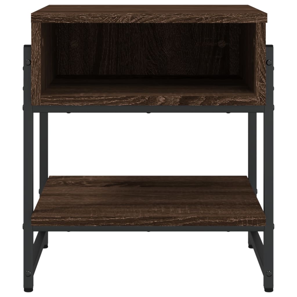 vidaXL Salontafel 40x40x45 cm bewerkt hout bruin eikenkleur