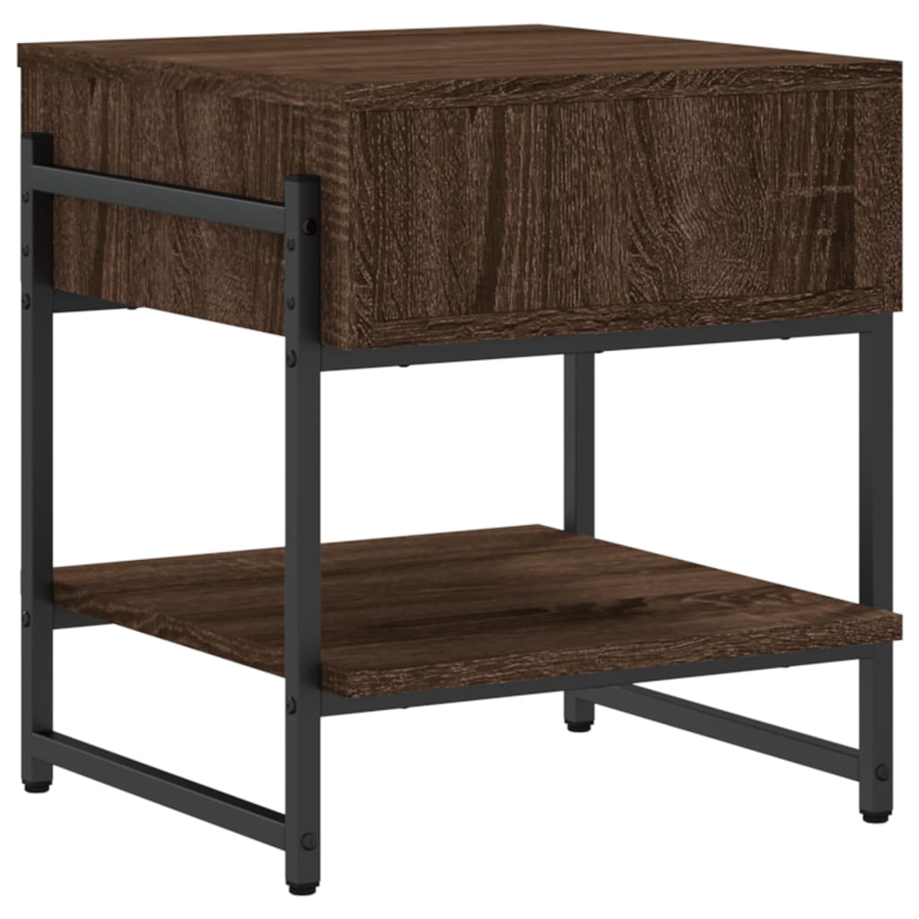 vidaXL Salontafel 40x40x45 cm bewerkt hout bruin eikenkleur