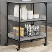 vidaXL Kitchen Trolley 60x41x80.5 cm Processed Wood Grey Sonoma Oak