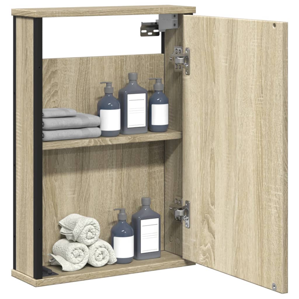 vidaXL Badkamerspiegelkast 42x12x60 cm bewerkt hout oud hout - Aashly