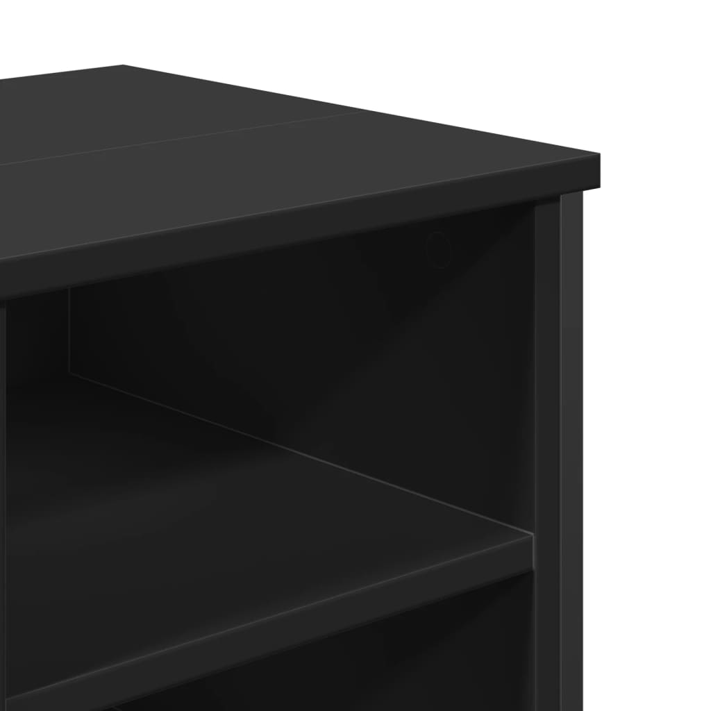 vidaXL Wastafelkast 91x35x60 cm bewerkt hout zwart
