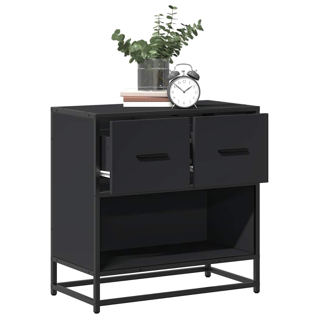 vidaXL Nachtkastje 60x31x60 cm bewerkt hout en metaal grijs sonoma - Aashly