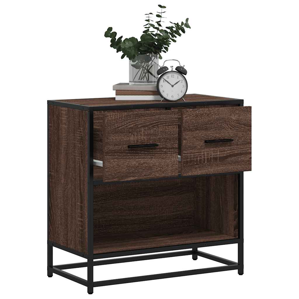 vidaXL Nachtkastje 60x31x60 cm bewerkt hout en metaal grijs sonoma - Aashly