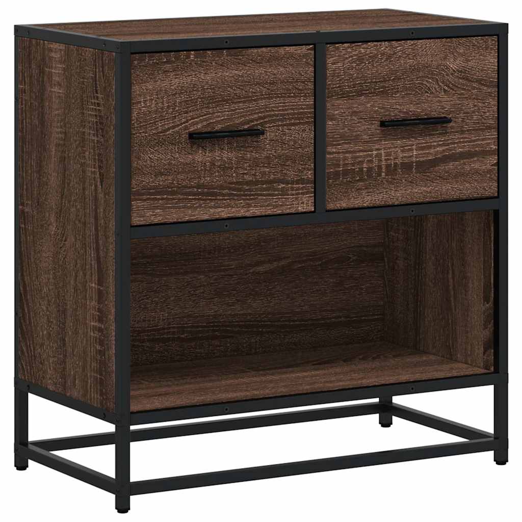 vidaXL Nachtkastje 60x31x60 cm bewerkt hout en metaal grijs sonoma - Aashly