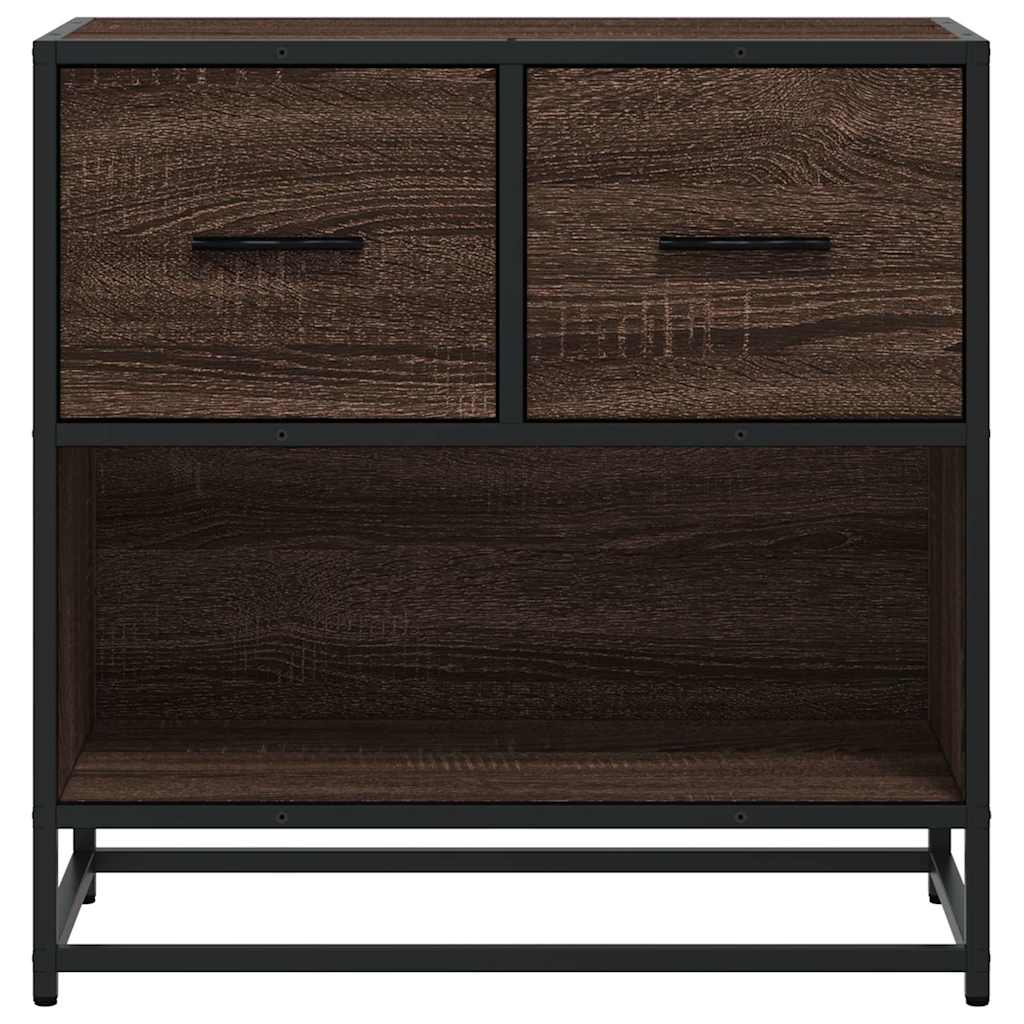 vidaXL Nachtkastje 60x31x60 cm bewerkt hout en metaal grijs sonoma - Aashly