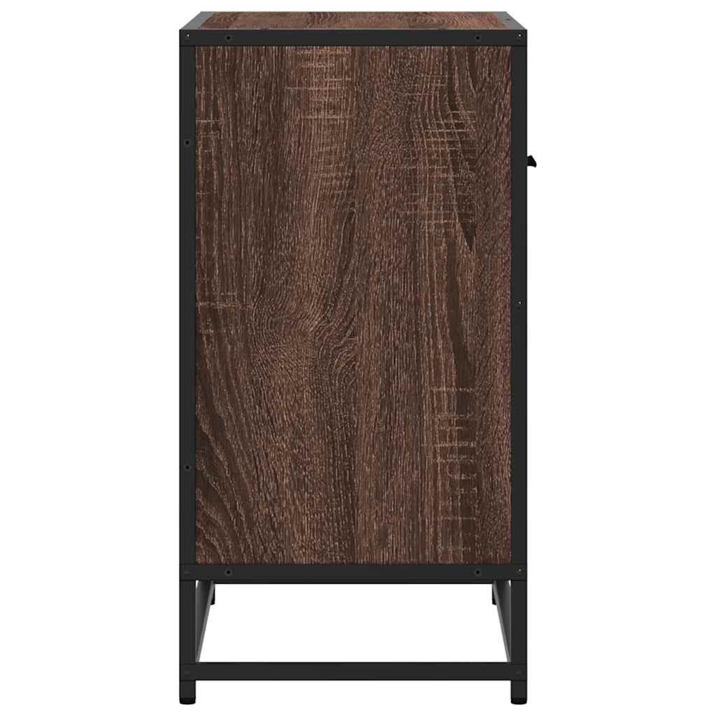 vidaXL Nachtkastje 60x31x60 cm bewerkt hout en metaal grijs sonoma - Aashly