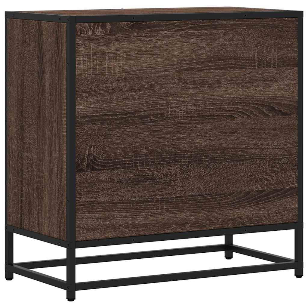 vidaXL Nachtkastje 60x31x60 cm bewerkt hout en metaal grijs sonoma - Aashly