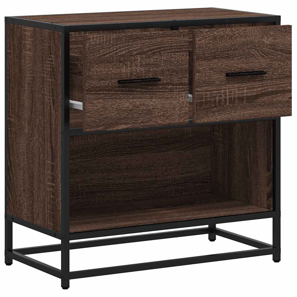 vidaXL Nachtkastje 60x31x60 cm bewerkt hout en metaal grijs sonoma - Aashly