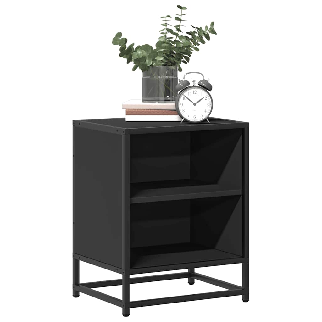 vidaXL Nachtkastjes 2 st 40x31x50 cm bewerkt hout&metaal gerookt eiken - Aashly