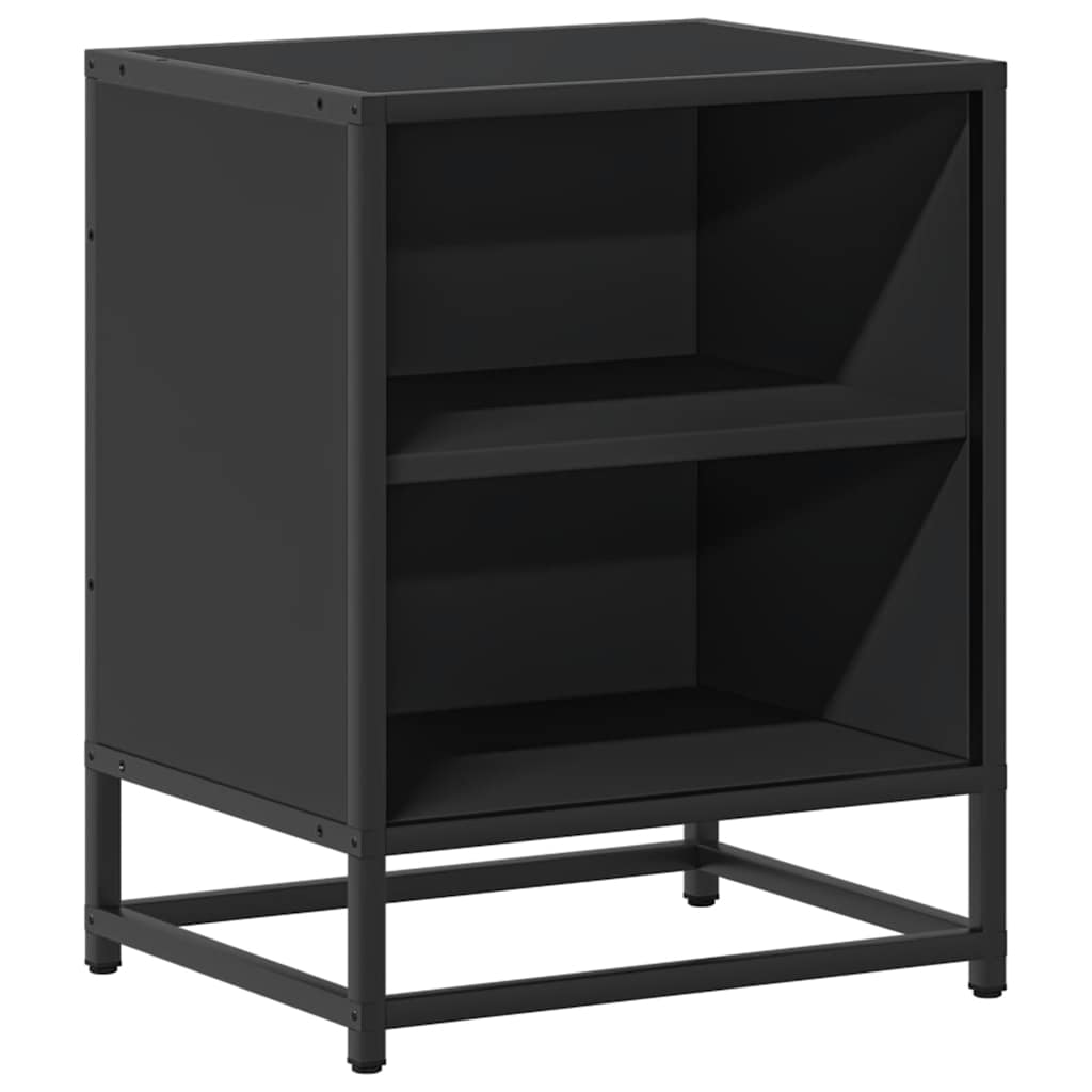 vidaXL Nachtkastjes 2 st 40x31x50 cm bewerkt hout&metaal gerookt eiken - Aashly