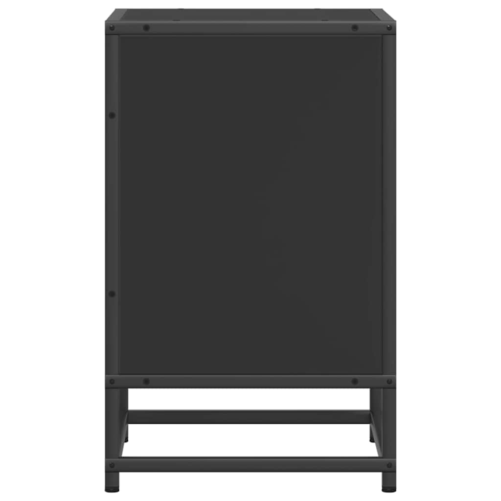 vidaXL Nachtkastjes 2 st 40x31x50 cm bewerkt hout&metaal gerookt eiken - Aashly