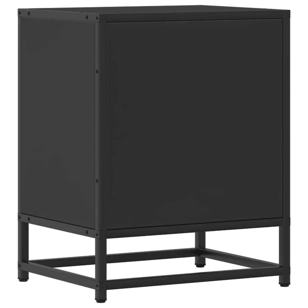 vidaXL Nachtkastjes 2 st 40x31x50 cm bewerkt hout&metaal gerookt eiken - Aashly
