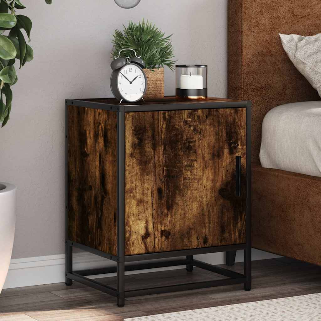 vidaXL Nachtkastjes 2st 40x31x50cm bewerkt hout en metaal sonoma eiken - Aashly