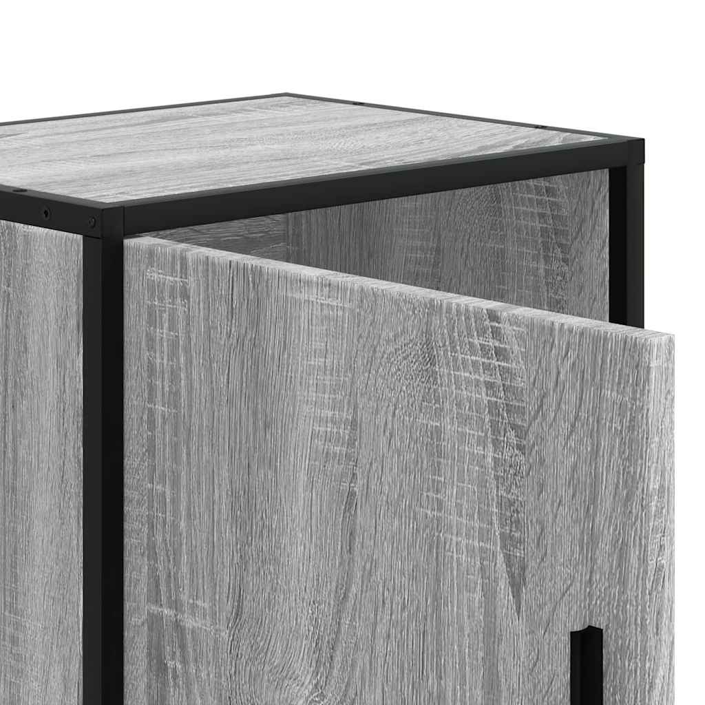 vidaXL Nachtkastjes 2st 40x31x50cm bewerkt hout en metaal sonoma eiken - Aashly