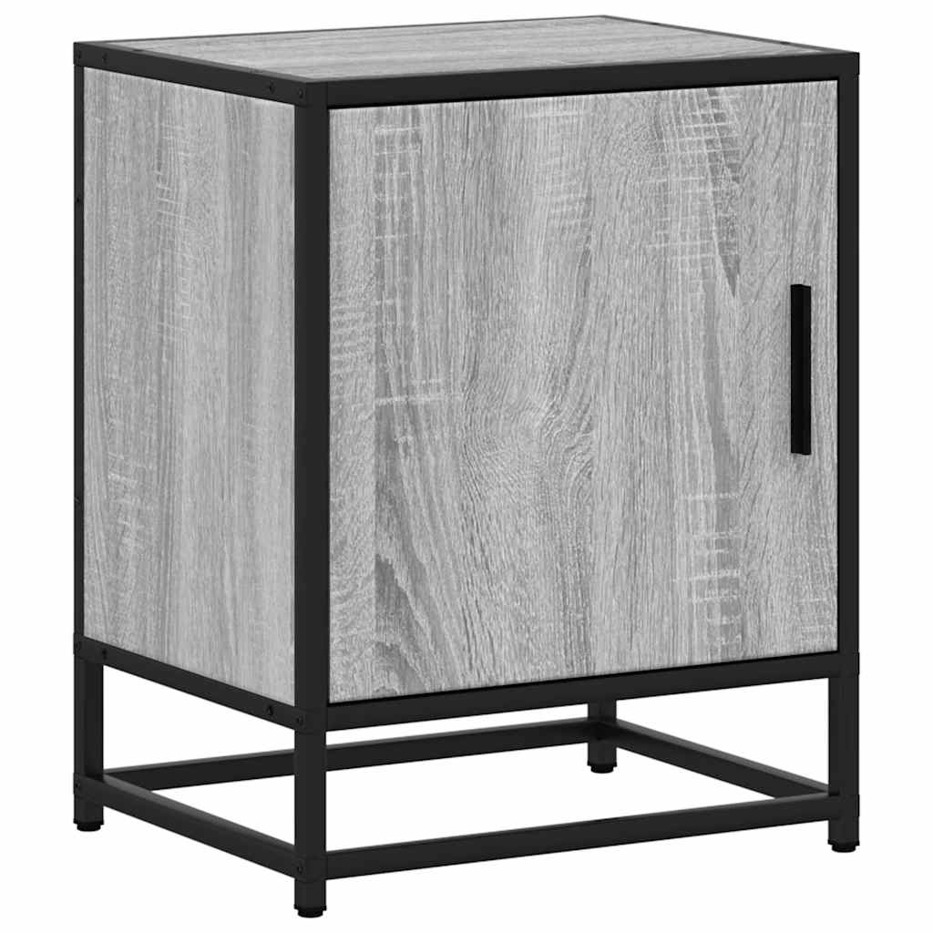 vidaXL Nachtkastjes 2st 40x31x50cm bewerkt hout en metaal sonoma eiken - Aashly