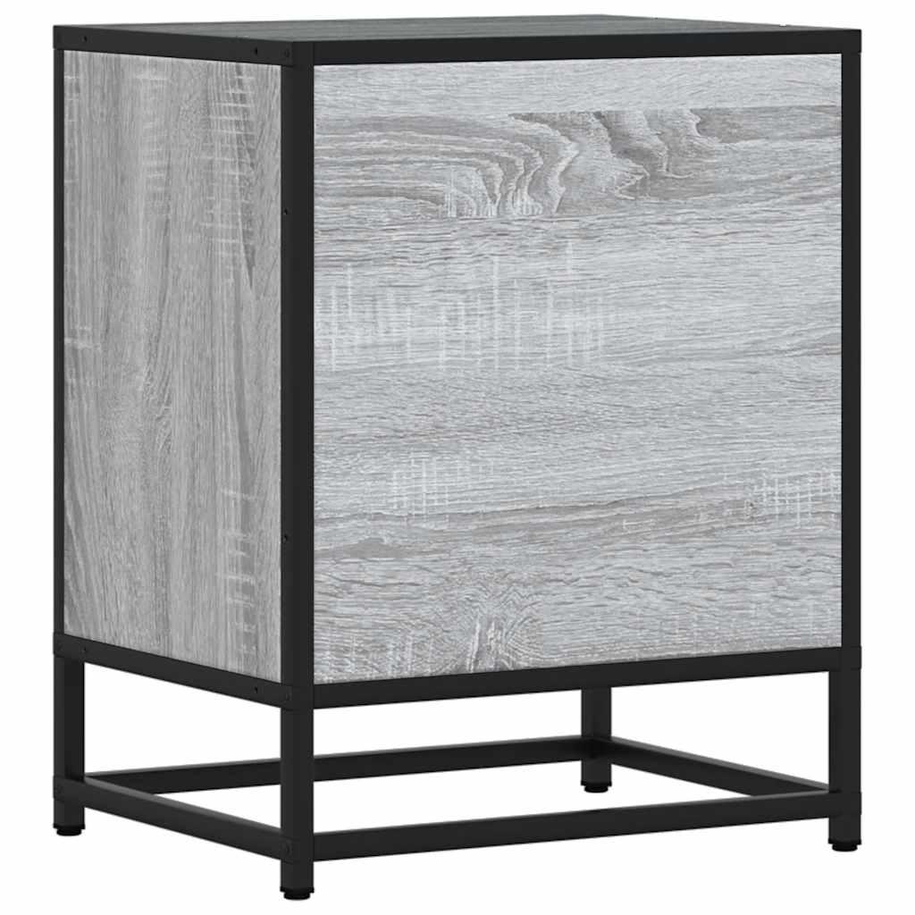 vidaXL Nachtkastjes 2st 40x31x50cm bewerkt hout en metaal sonoma eiken - Aashly