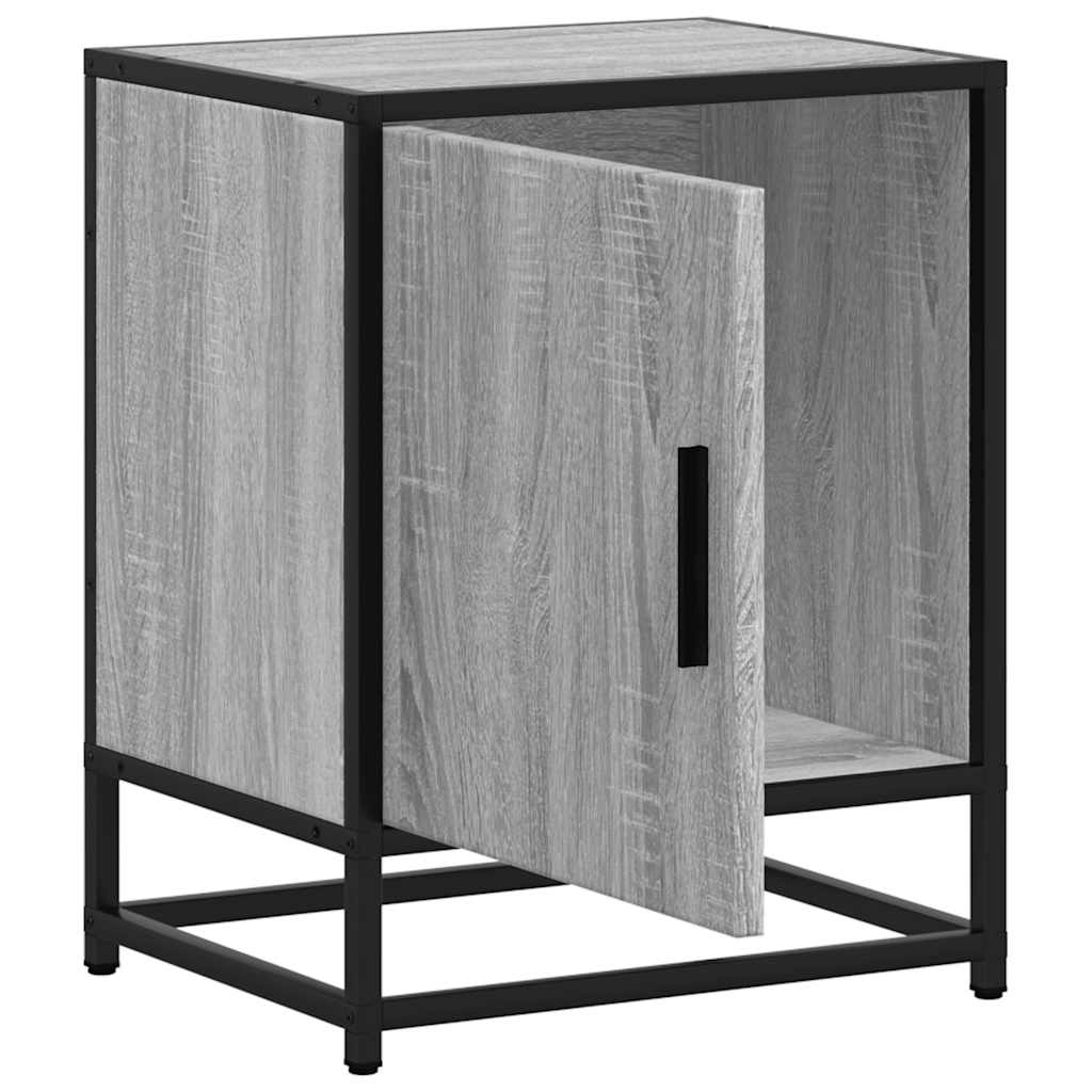 vidaXL Nachtkastjes 2st 40x31x50cm bewerkt hout en metaal sonoma eiken - Aashly