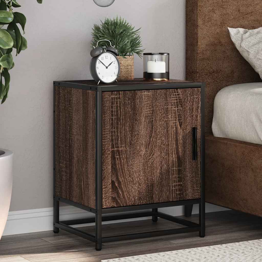 vidaXL Nachtkastjes 2st 40x31x50cm bewerkt hout en metaal sonoma eiken - Aashly