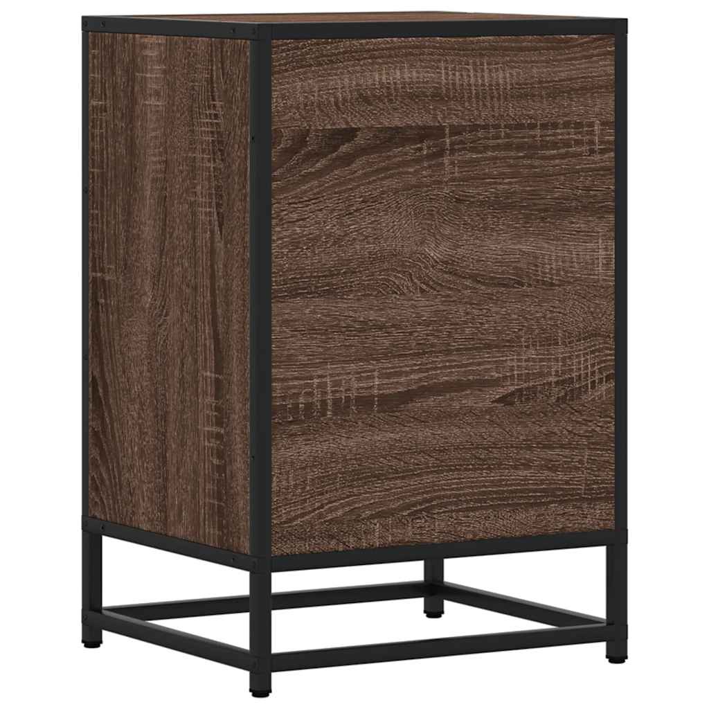 vidaXL Nachtkastje 40x34,5x60 cm bewerkt hout en metaal zwart - Aashly