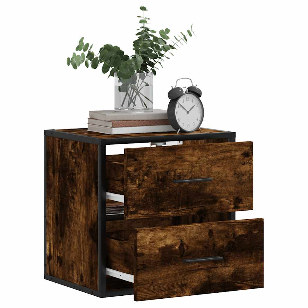 vidaXL Nachtkastjes 2st wandgemonteerd 40x31x39,5cm grijs sonoma eiken - Aashly