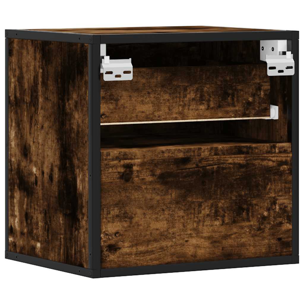 vidaXL Nachtkastjes 2st wandgemonteerd 40x31x39,5cm grijs sonoma eiken - Aashly