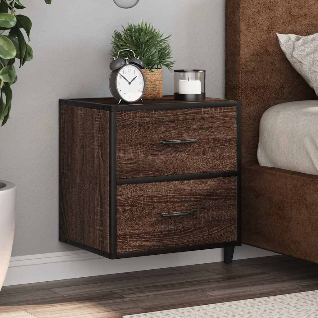 vidaXL Nachtkastjes 2st wandgemonteerd 40x31x39,5cm grijs sonoma eiken - Aashly