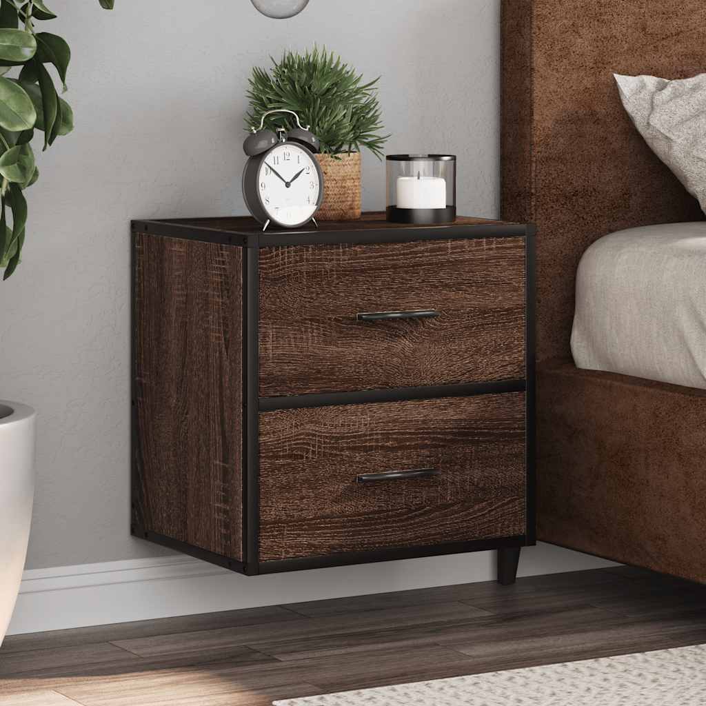 vidaXL Nachtkastjes 2st wandgemonteerd 40x31x39,5cm grijs sonoma eiken - Aashly