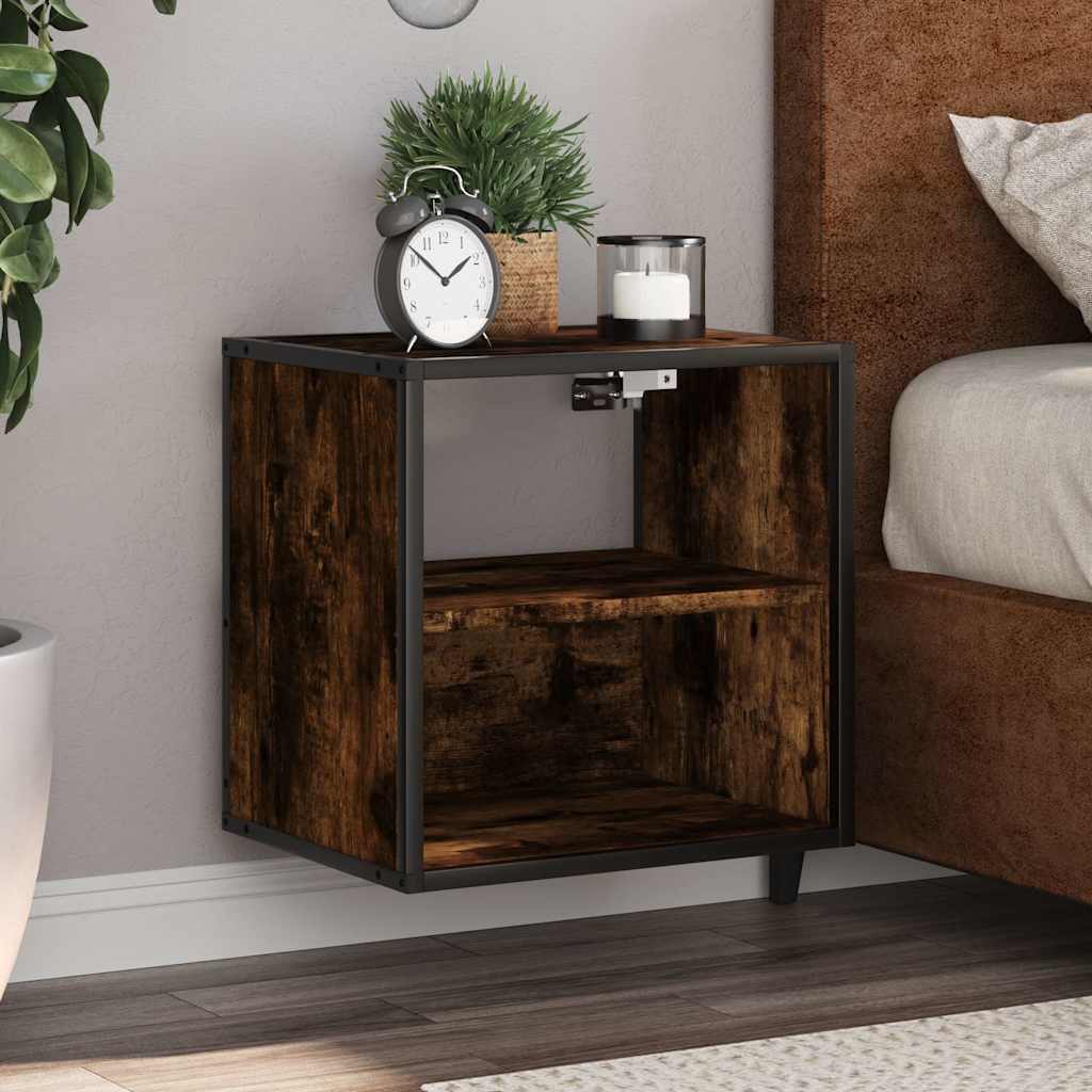 vidaXL Nachtkastje wandgemonteerd 40x31x39,5cm grijs sonoma eikenkleur - Aashly