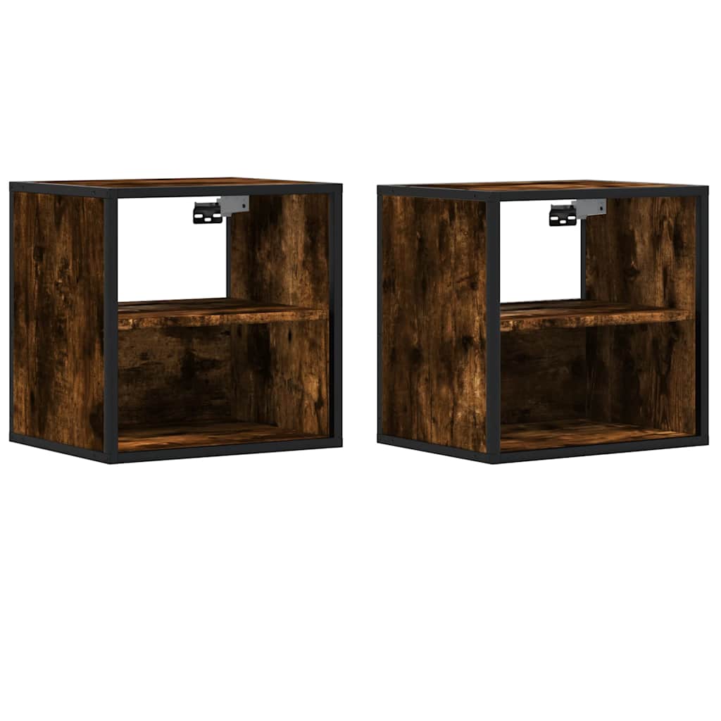 vidaXL Nachtkastje wandgemonteerd 40x31x39,5cm grijs sonoma eikenkleur - Aashly