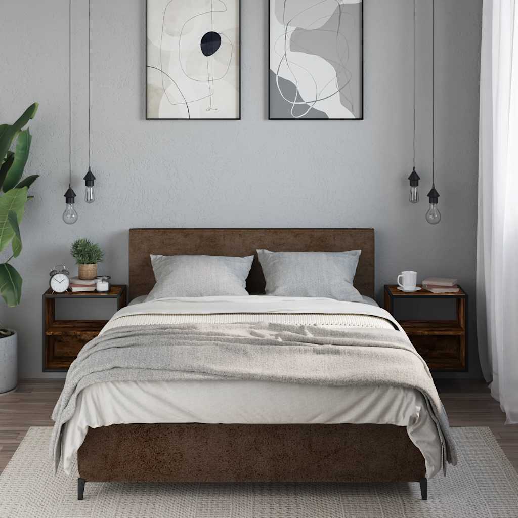 vidaXL Nachtkastje wandgemonteerd 40x31x39,5cm grijs sonoma eikenkleur - Aashly