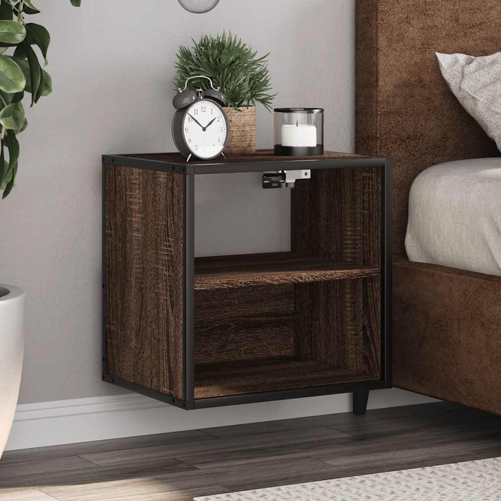 vidaXL Nachtkastje wandgemonteerd 40x31x39,5cm grijs sonoma eikenkleur - Aashly
