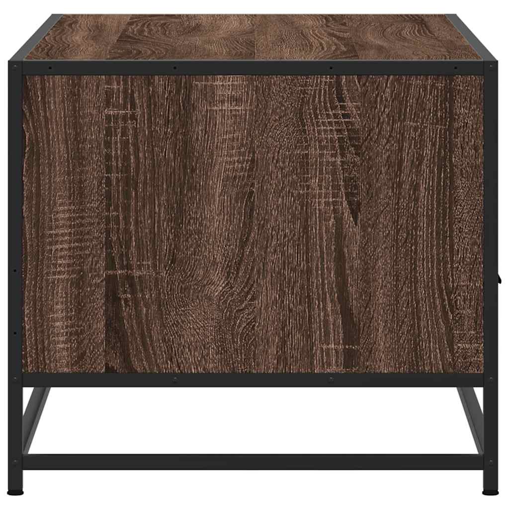 vidaXL Salontafel 100x50x45 cm bewerkt hout en metaal gerookt eiken - Aashly