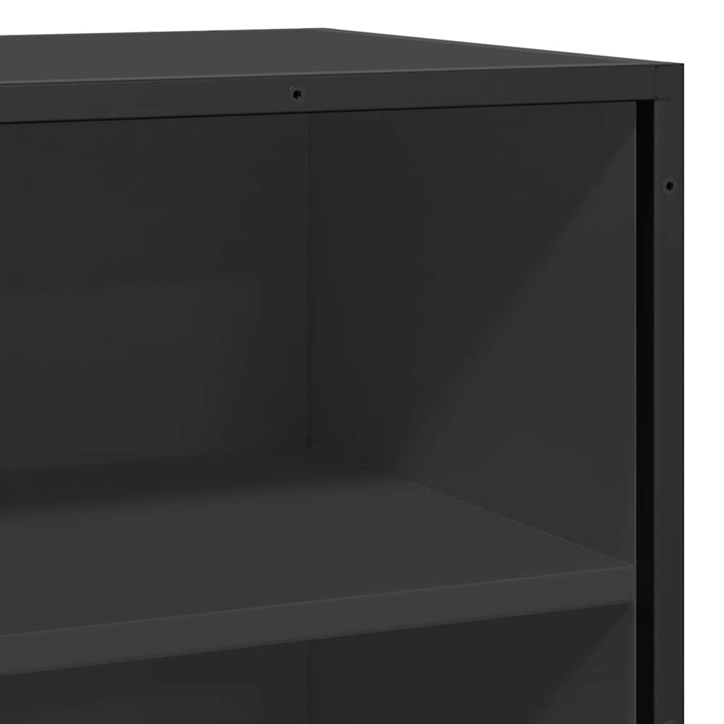 vidaXL Dressoir 35,5x35x76 cm bewerkt hout en metaal gerookt eiken - Aashly