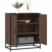 vidaXL Dressoir 68x35x76 cm bewerkt hout en metaal zwart - Aashly